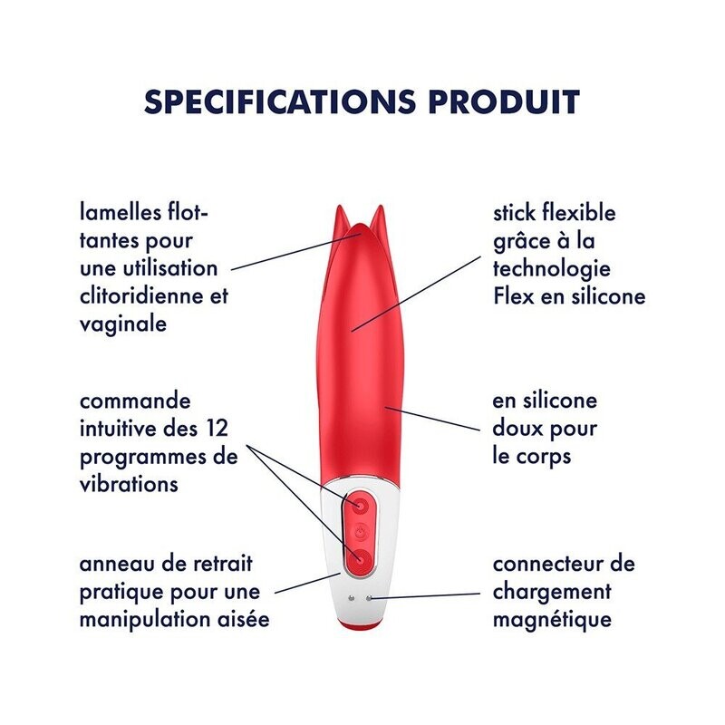 Vibromasseur stimulateur waterproof en silicone USB Power Flower Satisfyer