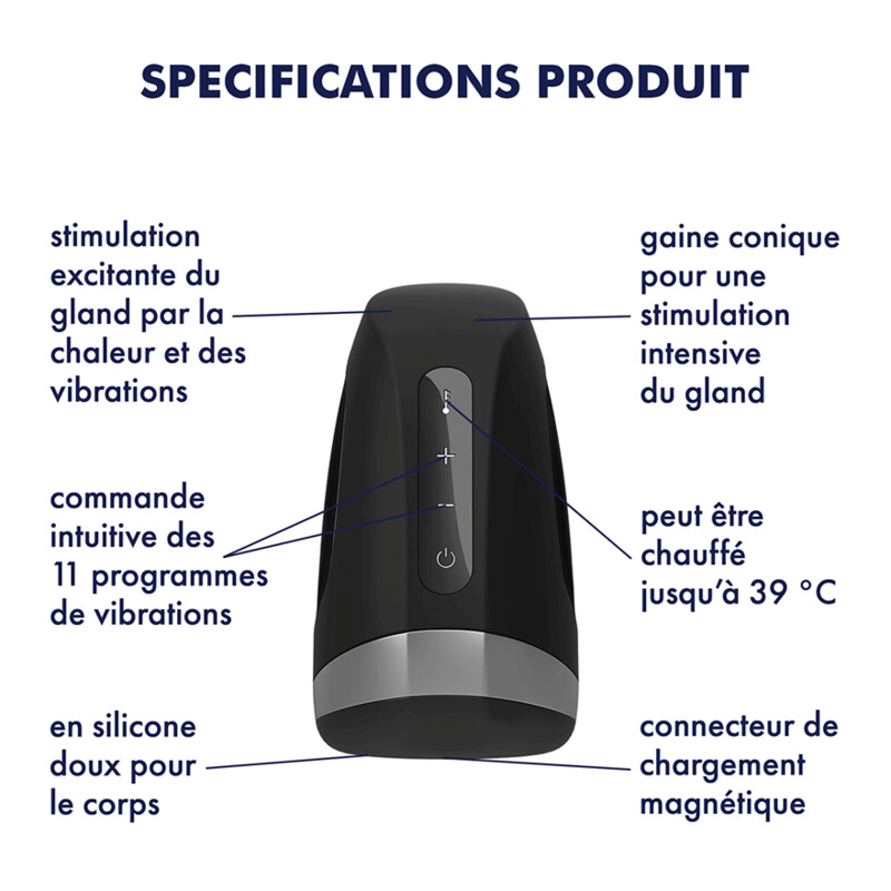 Masturbateur suceur chauffant vibrant Men Heat Satisfyer