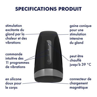 Masturbateur suceur chauffant vibrant Men Heat Satisfyer
