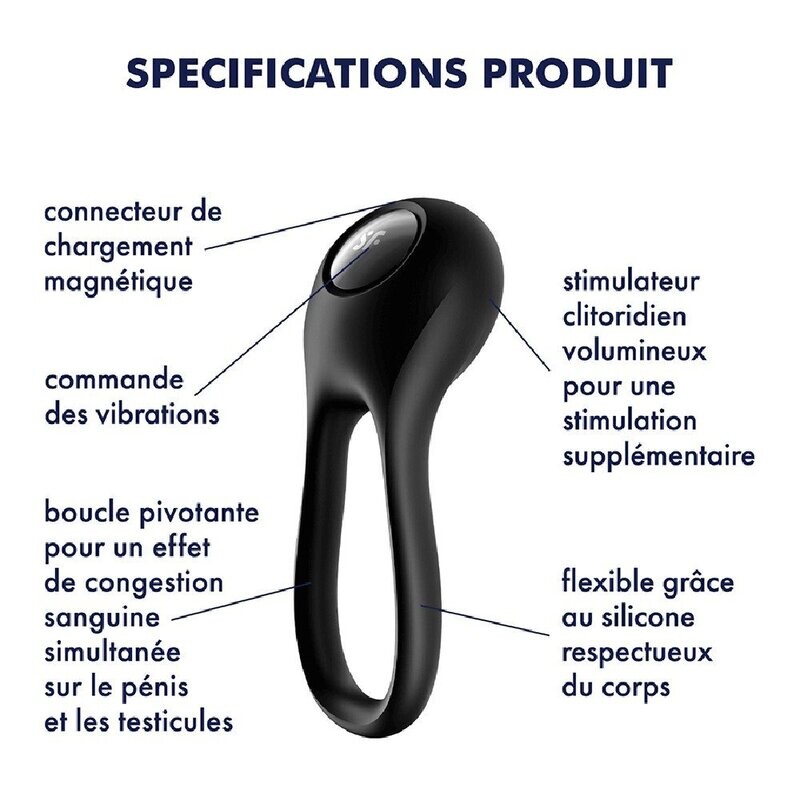 Cockring vibrant USB Majestic Duo Satisfyer