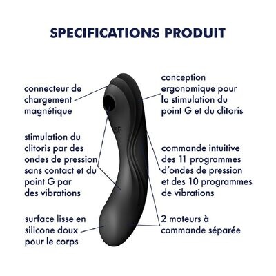 Stimulateur et Vibromasseur Satisfyer Curvy Trinity 4 - Noir