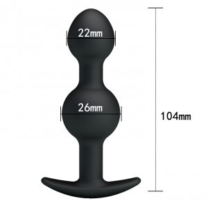 Double Heavy Balls Silicone Butt Plug 10.4 x 2.6 cm