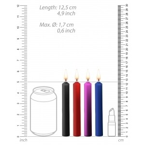 Lot de 4 mini bougies SM Wax Multicolore, rouge ou noire