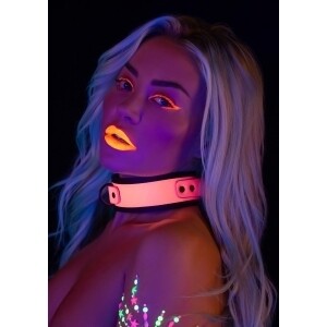Collier-Laisse phosphorescent Glow Pink Taboom