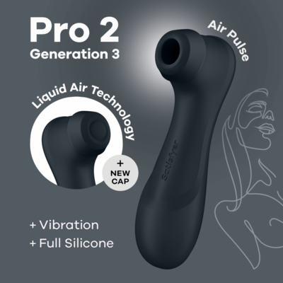 Stimulateur de clitoris 2 embouts Liquid Air Pro 2 Generation 3 USB Satisfyer - 3 couleurs