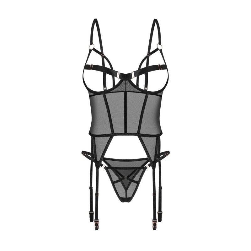 Euridia corset et string - Noirs