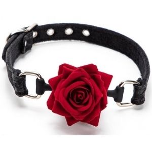 Baillon Boule avec Rose Bud Gag Noir ou rouge