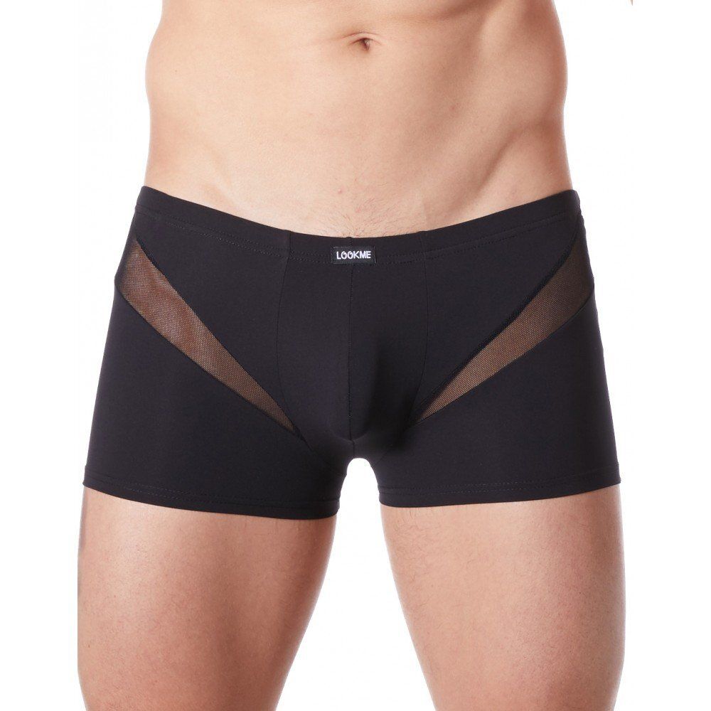 Boxer sexy avec fine résille en V 3 Coloris