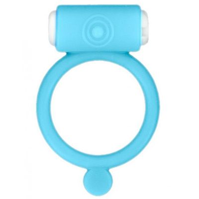 Cockring phosphorescent bleu vibrant avec stimulation du clitoris
