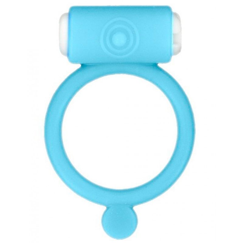 Cockring phosphorescent bleu vibrant avec stimulation du clitoris