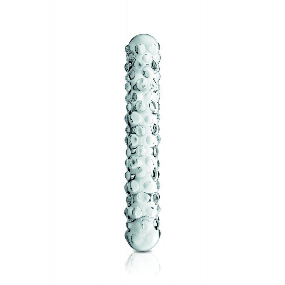 Gode en verre transparent perlé n°6