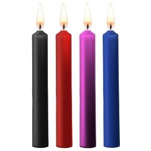 Lot de 4 mini bougies SM Wax Multicolore, rouge ou noire