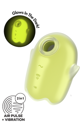 Stimulateur clitoris fluorescent 2 en 1 USB vert Glowing Ghost Satisfyer