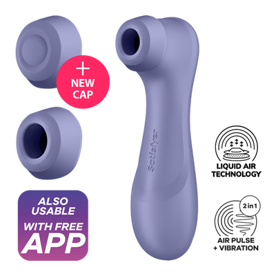 Stimulateur de clitoris 2 embouts Connecté Liquid air Pro 2 Generation 3 USB Satisfyer - 3 couleurs