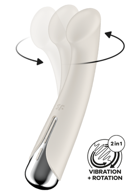 Vibromasseur point G tête rotative blanc USB Spinning g-spot 1 Satisfyer