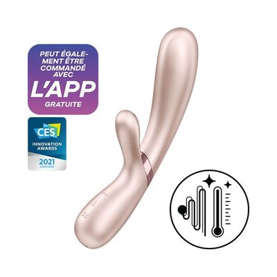 Vibromasseur rabbit chauffant USB connecté Hot Lover Satisfyer / 3 coloris