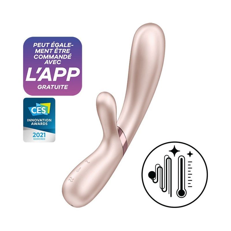 Vibromasseur rabbit chauffant USB connecté Hot Lover Satisfyer / 3 coloris