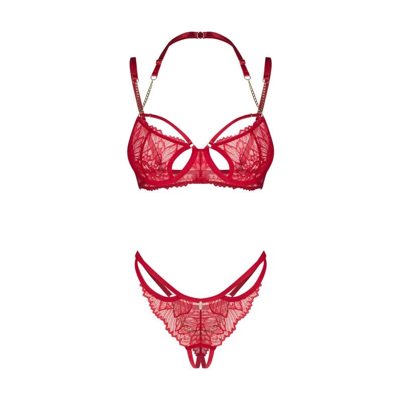 Matildea ensemble lingerie ouvert rouge