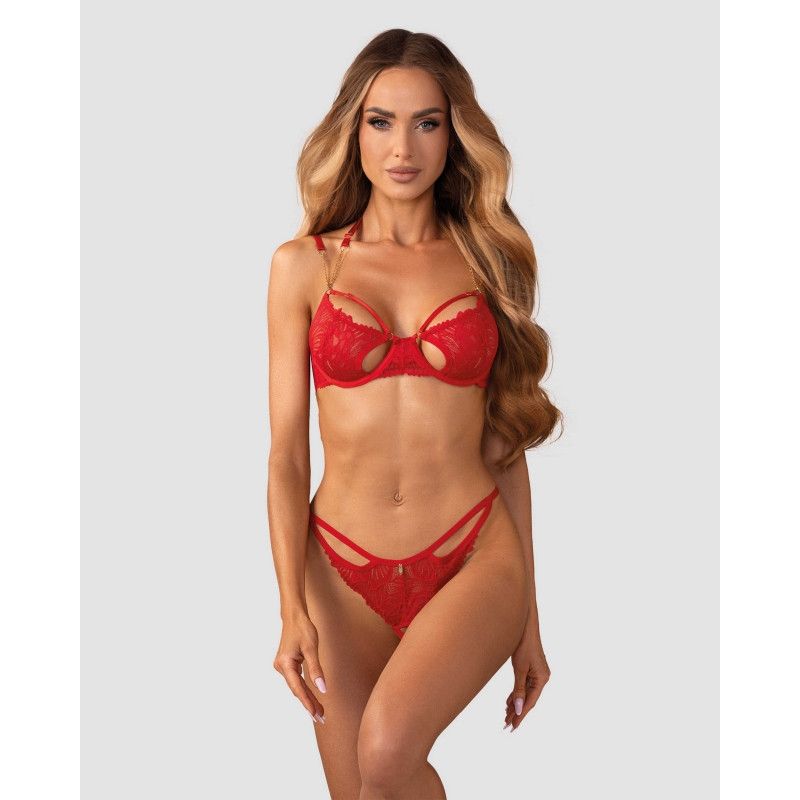 Matildea ensemble lingerie ouvert rouge Matildea ensemble lingerie ouvert rouge