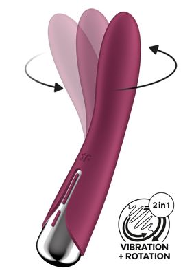 Vibromasseur USB tête rotative point G rouge Spinning Vibe 1 Satisfyer