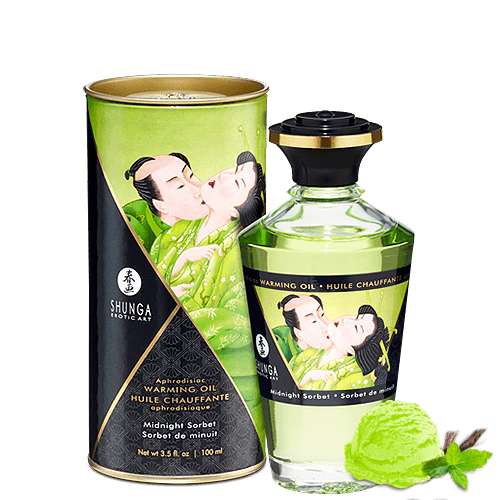 Huile massage aphrodisiaque chauffante comestible 100ml