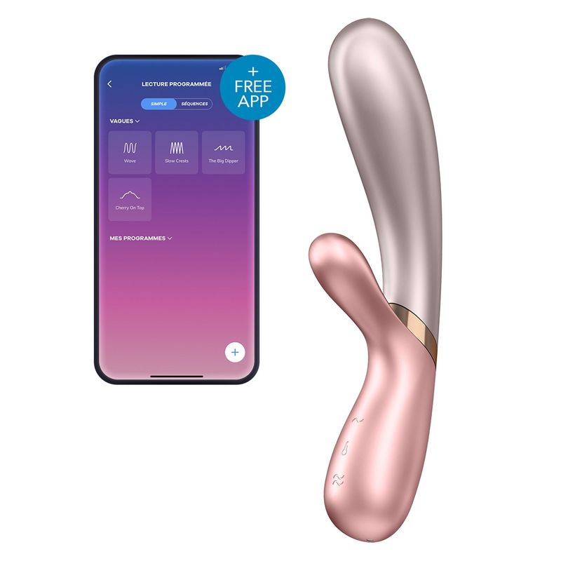Vibromasseur rabbit chauffant USB connecté Hot Lover Satisfyer / coloris