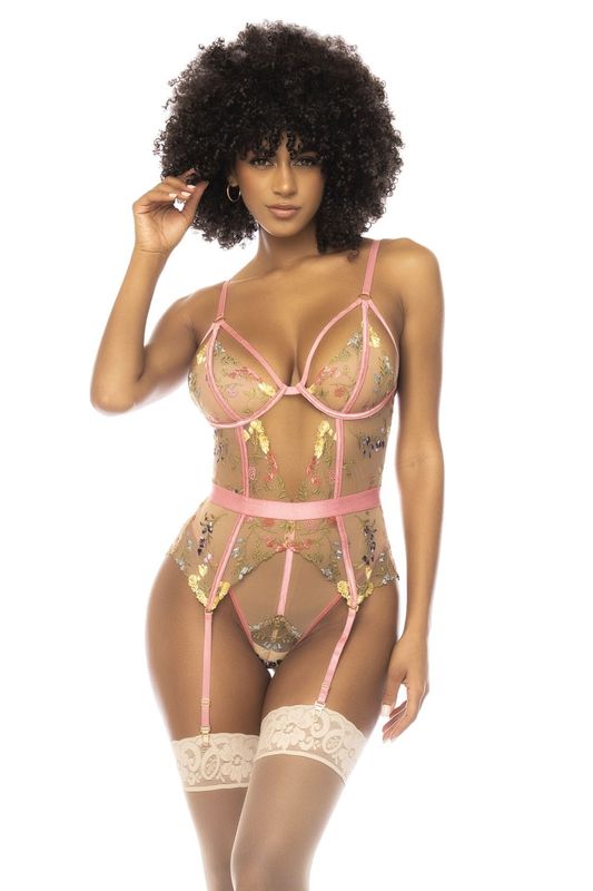 Body guépière avec dentelle brodée florale Sydney