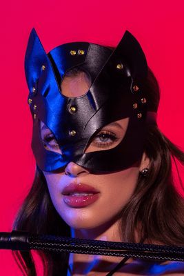 Masque félin en faux cuir