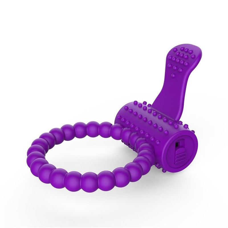 Anneau vibrant silicone avec langue picot