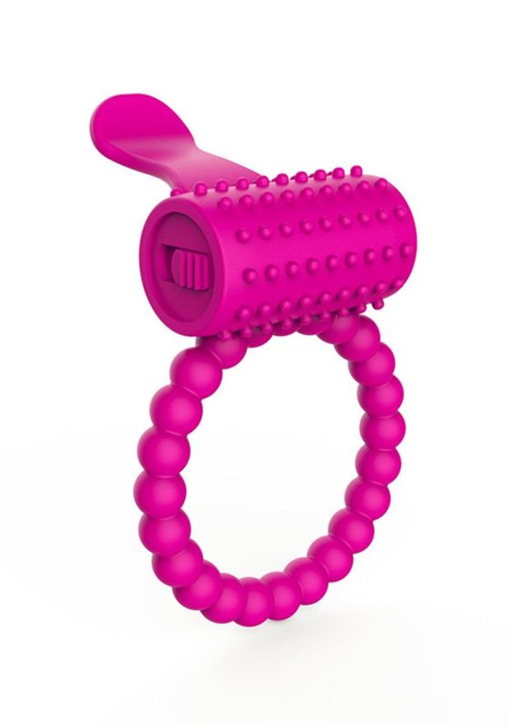 Anneau vibrant silicone avec langue picot