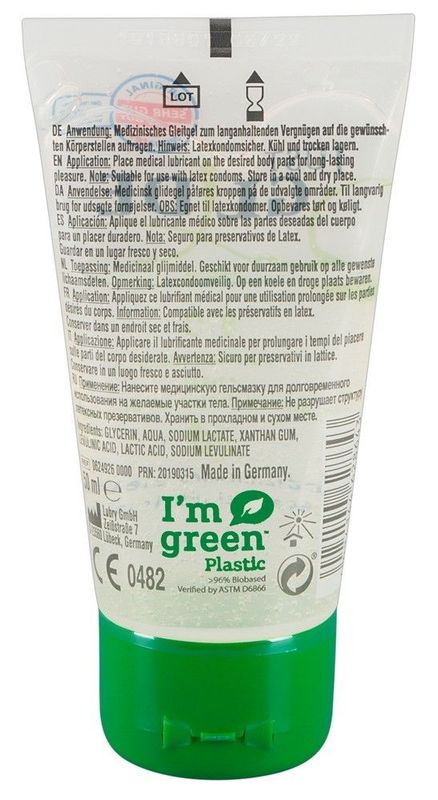Lubrifiant bio à l'eau tube écologique