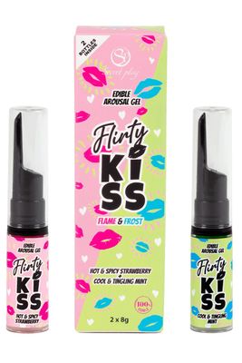 Gels pour Sexe Oral Fraise & Menthe Flirty Kiss 2×8 gr