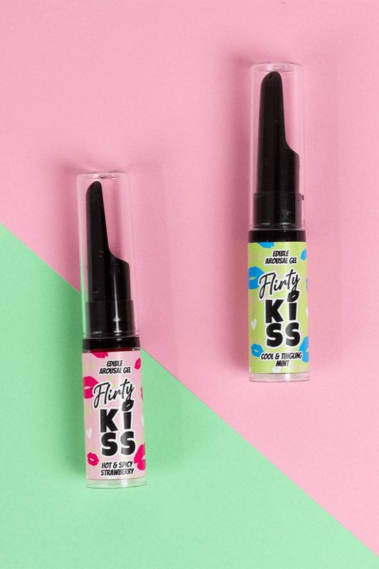 Gels pour Sexe Oral Fraise & Menthe Flirty Kiss 2×8 gr