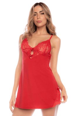 Nuisette rouge dentelle élégance et sensualité