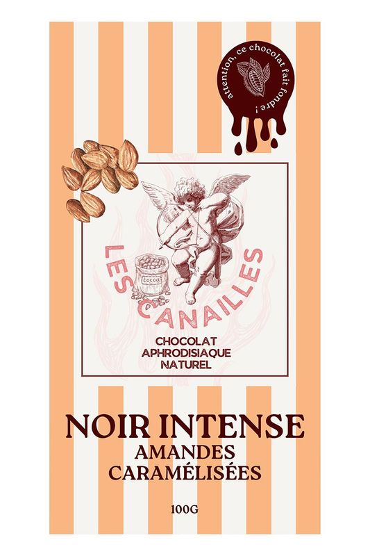 Chocolat noir amandes caramélisées - Tablette 100g