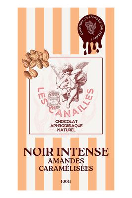 Chocolat noir amandes caramélisées - Tablette 100g