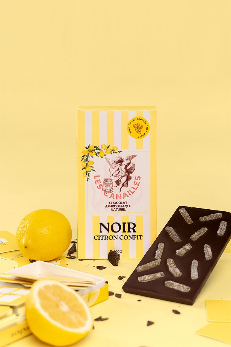 Chocolat noir citron confit - Tablette 100g
