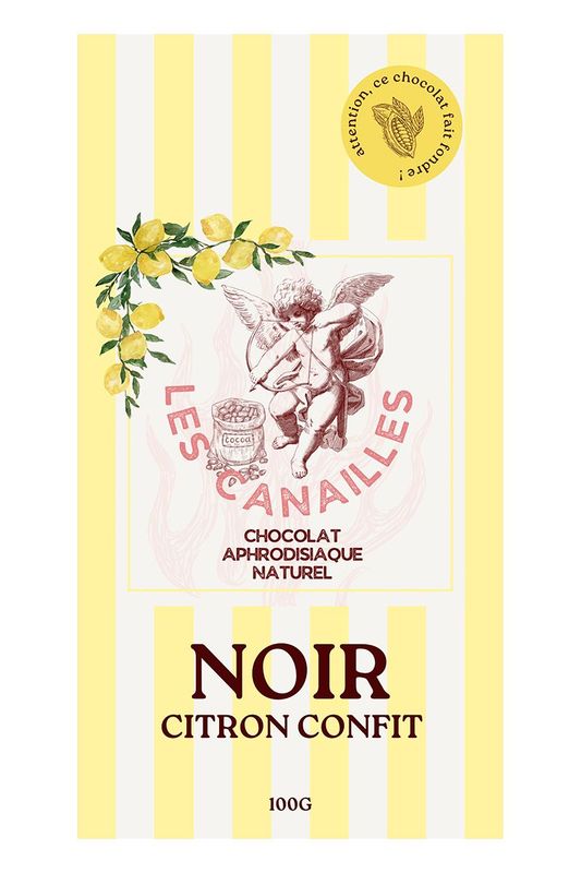 Chocolat noir citron confit - Tablette 100g