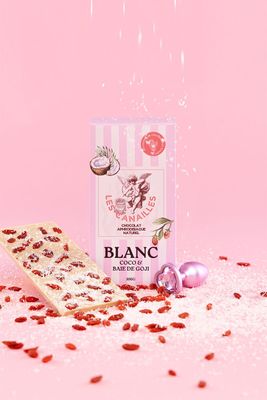 Chocolat blanc coco et baie de goji - Tablette 100g