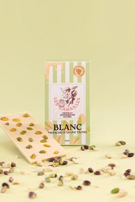 Chocolat blanc pistache - Tablette 100g