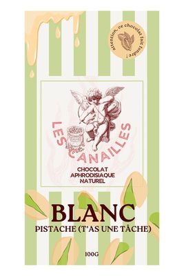 Chocolat blanc pistache - Tablette 100g