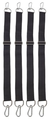 Set 4 Bandes Ajustables Polyester 1m avec Mousquetons Sling