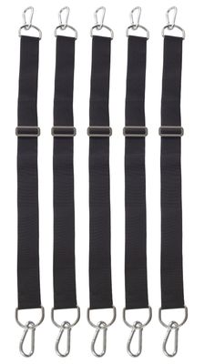 Set 5 Bandes Ajustables Polyester 1m avec Mousquetons Sling Set 5 Bandes Ajustables Polyester 1m avec Mousquetons Sling