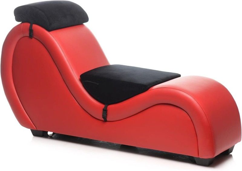Fauteuil Sex Lounge Rouge 165cm avec Menottes Intégrées