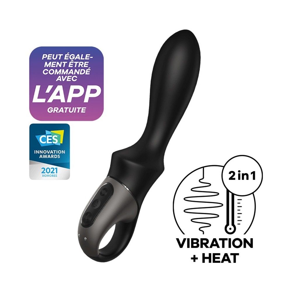 Vibromasseur noir USB, chauffant et connecté Heat Climax Satisfyer Vibromasseur noir USB, chauffant et connecté Heat Climax Satisfyer