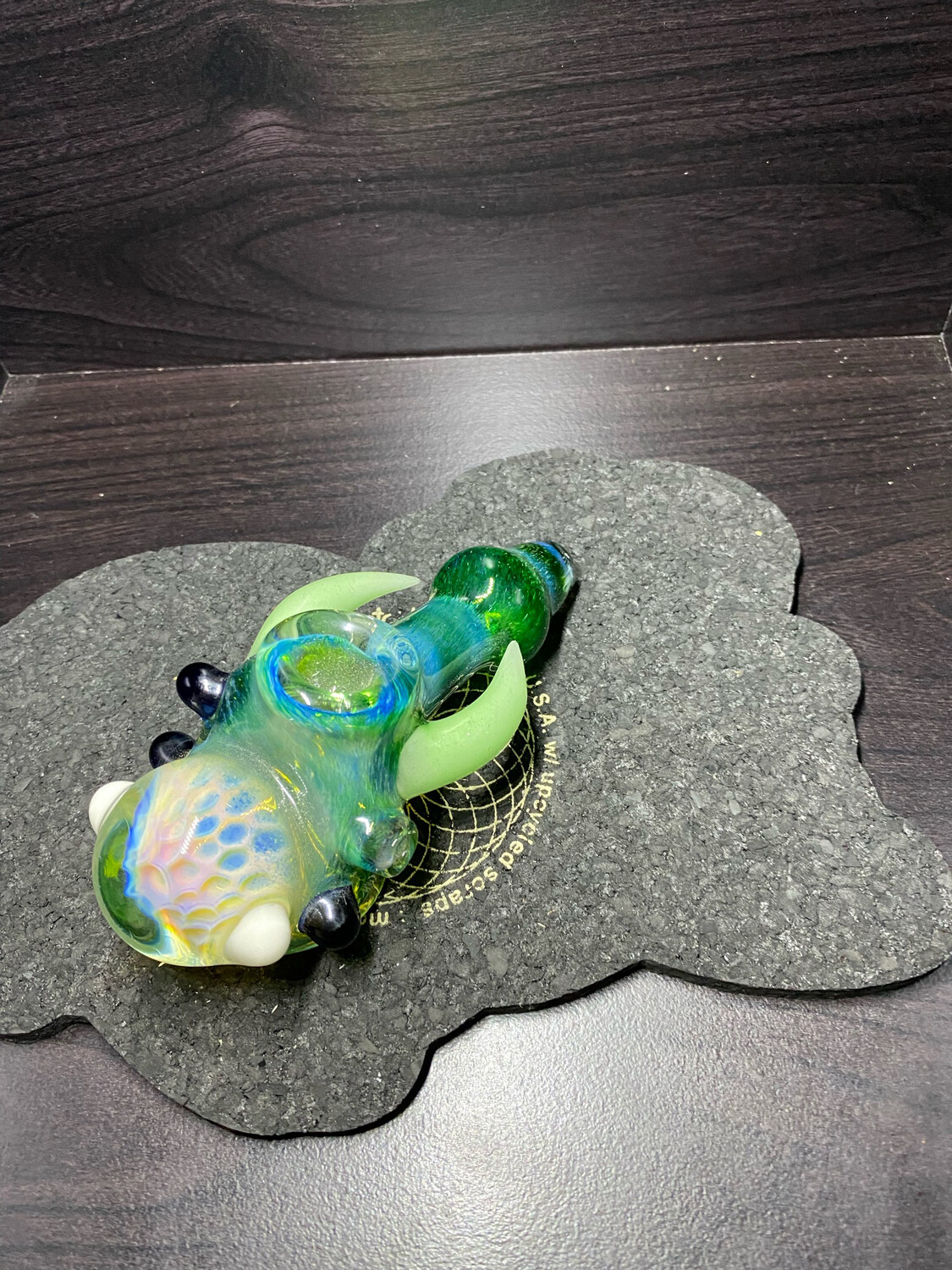 Honeycomb Hammer Style Pipe Made By Catfish Glass