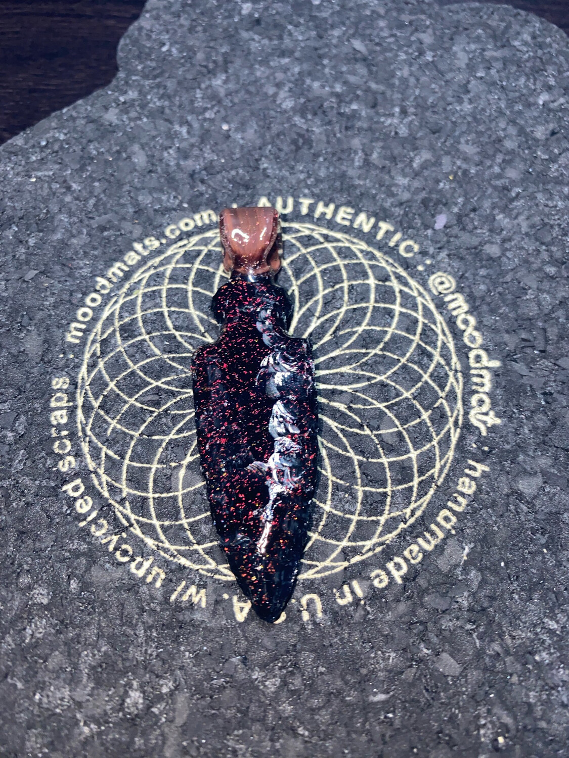 Moonboot710 Flint Knapped Dichroic Pendant