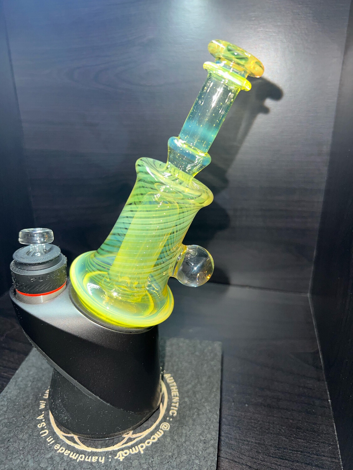 Gatez Glass Puffco Attachment (Opal Citron UV) 2 (Hole Dome Style Perc)