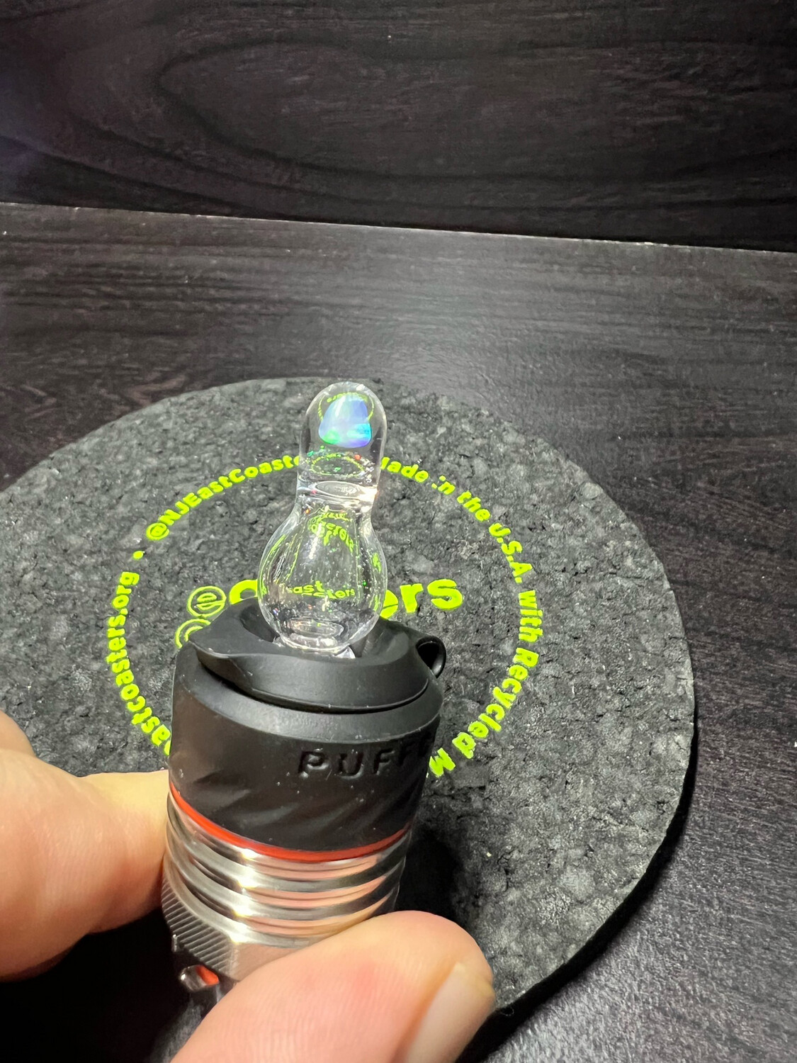 Charlie Shaw Puffco 3-D XL Cap Crushed Opal With Opal Accent