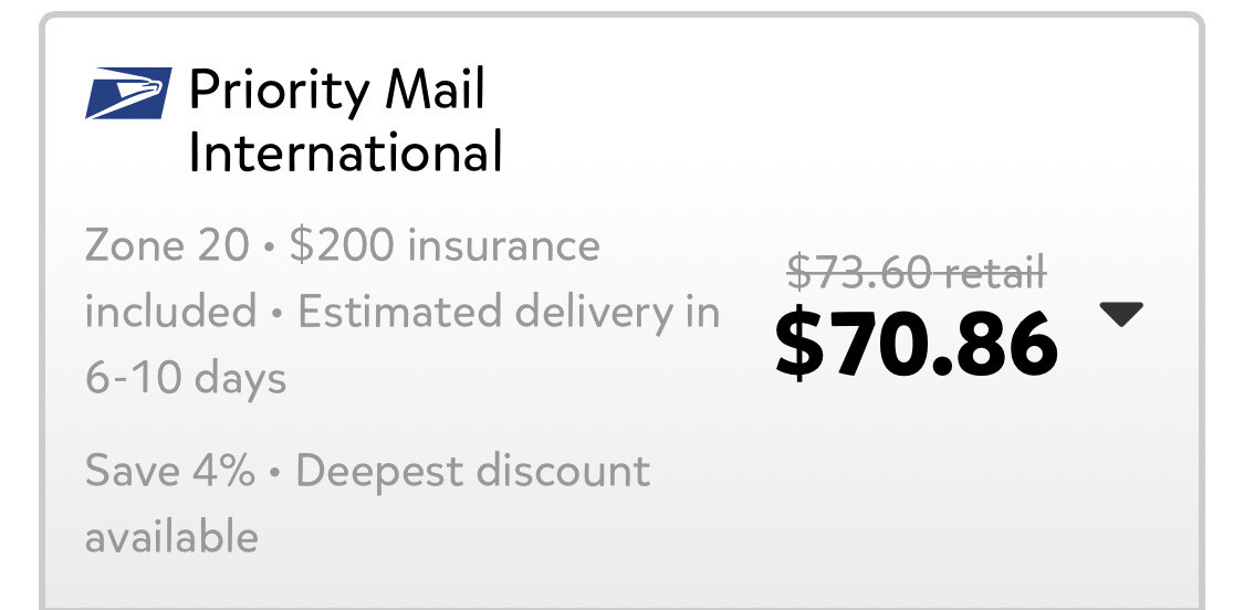 International Shipping Fee